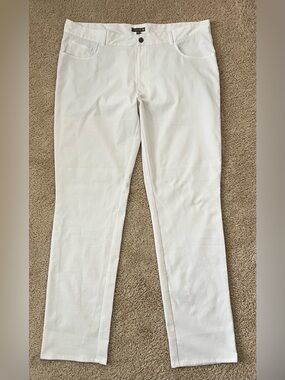 Peter Millar Crown Sport White Golf Pants Mens 40x34 eb66 Stretch Performance